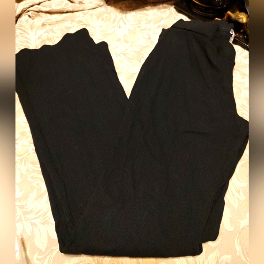 🐦‍⬛🖤🐦‍⬛Fabulous Vintage 90's Maurice's Black Ribbed Stretchy Slacks Pants - M